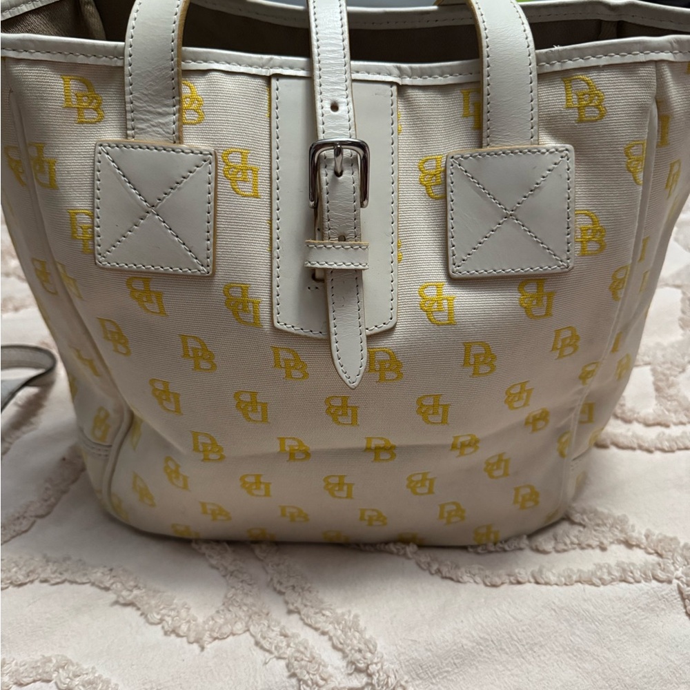 Dooney & Bourke Cream and Yellow Tote Bag